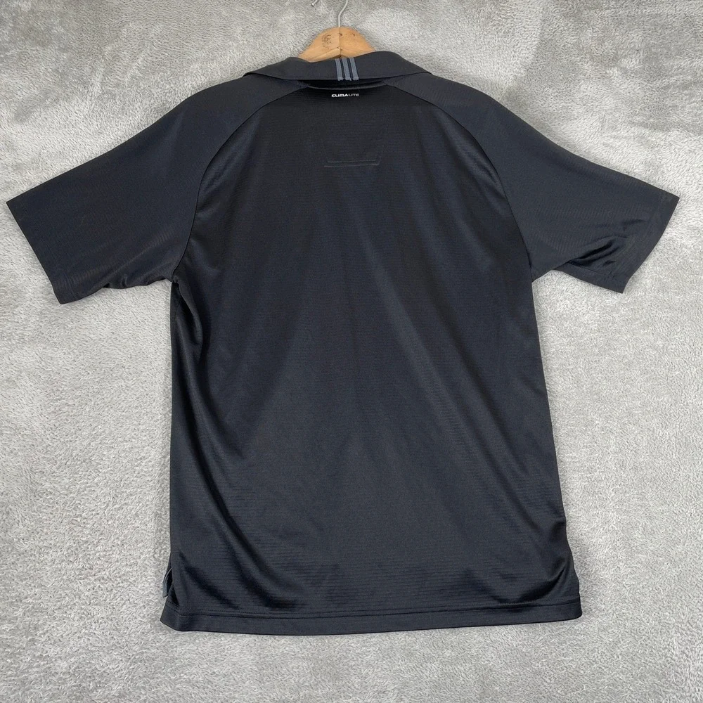 Adidas Polo Mens Large Black Climalite Performance Golf Athletic Shirt
